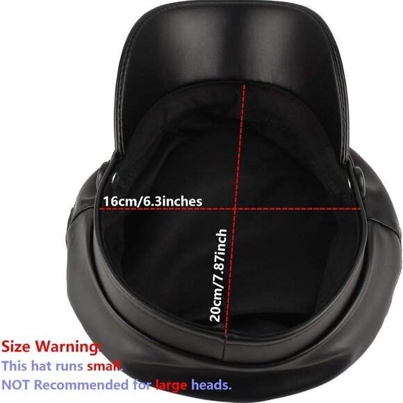 Faux Leather Newsboy Hat Women Men Vintage Beret Cap Casual Stylish main image 6